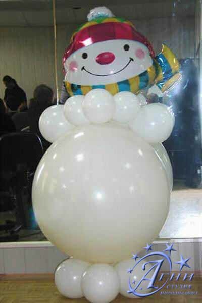 Снеговик из воздушных шаров