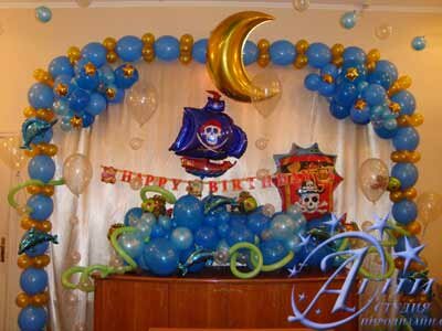 Оформление воздушными шарами: с Днем Рождения